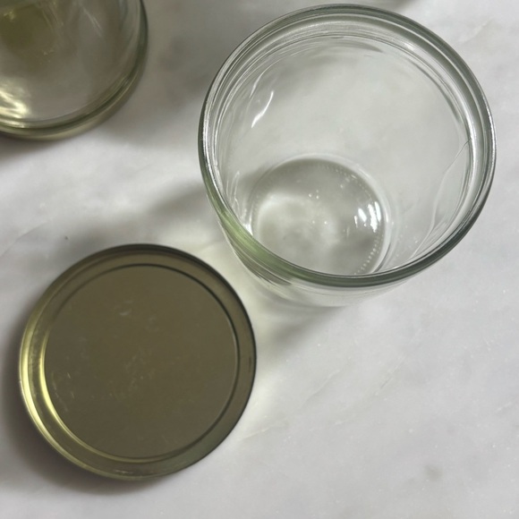 Vintage case of 12 Dominion glass 7.5 oz jelly tumblers / glasses with lids - Picture 8 of 13